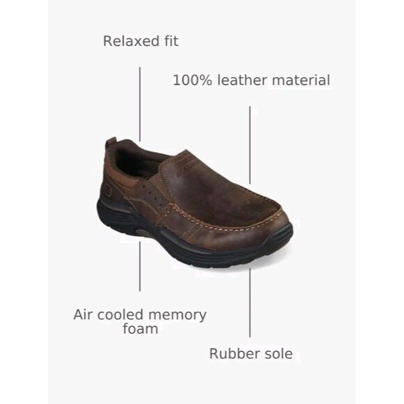 Skechers Expended Seveno Dark Brown Slip-on Shoes Mens Sz 8.5 Loafers main image 7